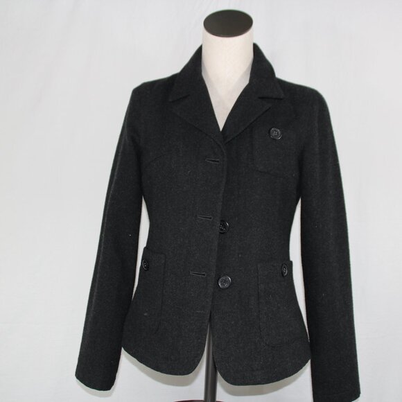 American Eagle Women's Blazer Pea Coat Gray Wool Blend Size Small - Picture 3 of 5